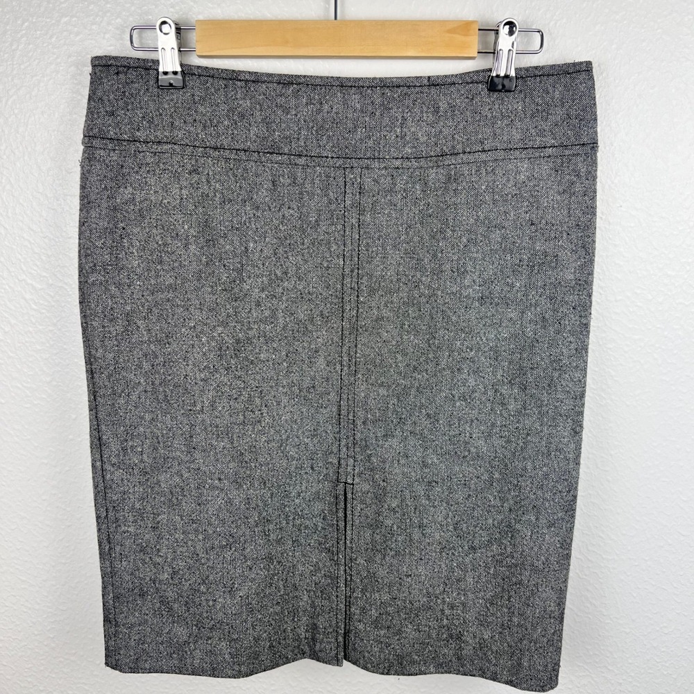 Express GreyTweed Pencil Skirt Size 8 Professional Chic Wool Blend Capsule